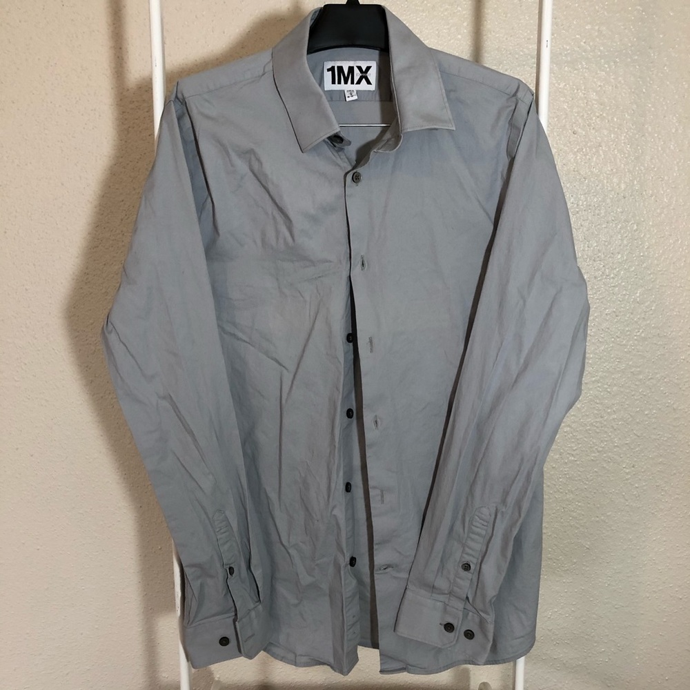 EXPRESS Men's Shirt 1MX Grey Extra Slim Fit